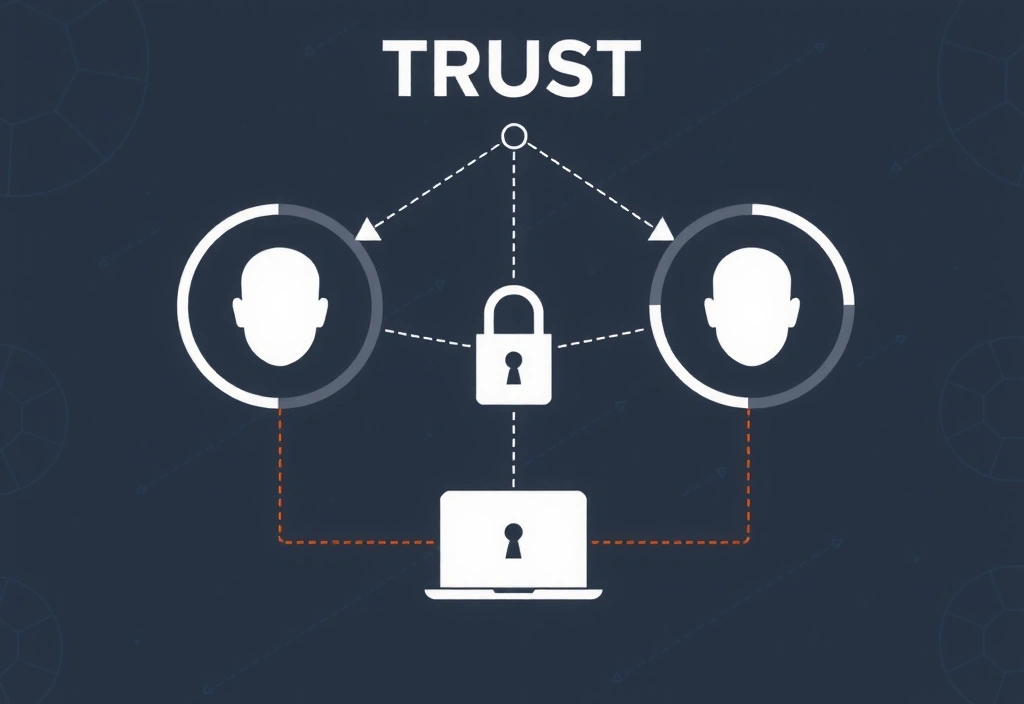 Ilustración de personas compartiendo información de forma segura en un entorno digital