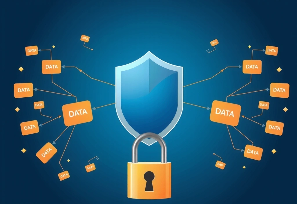 Ilustración de seguridad de datos y privacidad en línea